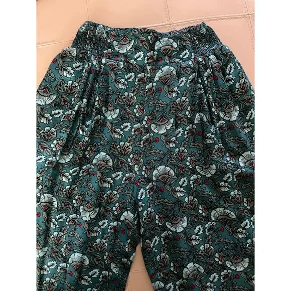 Band of the Free Elise Teal Floral Boho High Waist Wide Leg Pants Size XS NEW - Picture 10 of 11